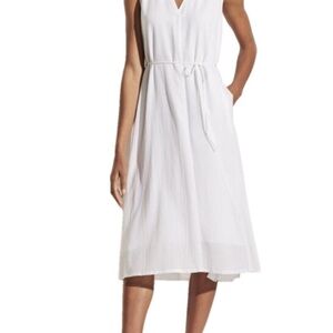 Vince White Midi Dress with Belt